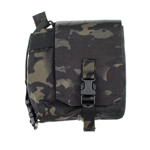 Le Mutant Pouch offre un rangement polyvalent avec deux compartiments, fermeture double, et s'adapte à divers équipements comme des radios et des chargeurs.