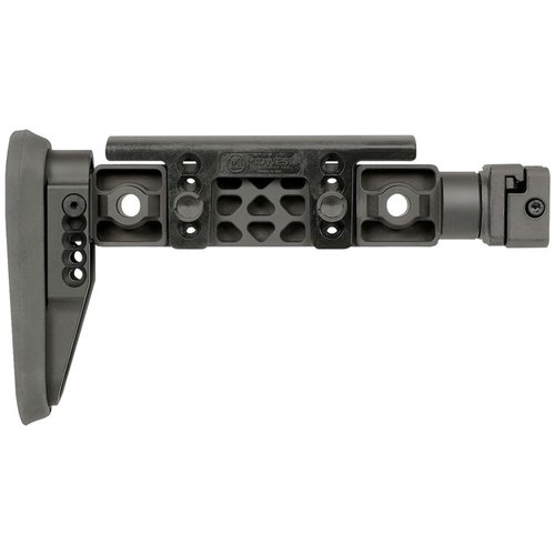 Les ALPHA SERIES FIXED BEAM STOCKS offrent une construction robuste, un design réversible, un confort ajustable et s'adaptent à divers systèmes d'armement.