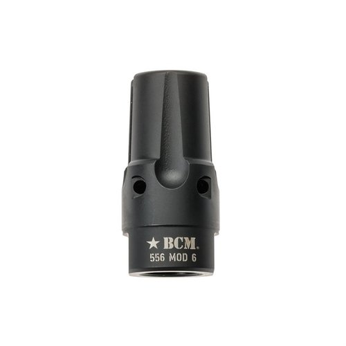 Le compensateur BCMGUNFIGHTER Mod 6 réduit le recul, la signature de flamme et le bruit, tout en offrant une résistance à la corrosion et un design optimal.