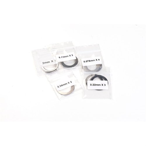 Le jeu de shims AR de Strike Industries pour .223/5.56 ou .308 assure un alignement précis de tes dispositifs de bouche, réutilisable et en acier inoxydable.
