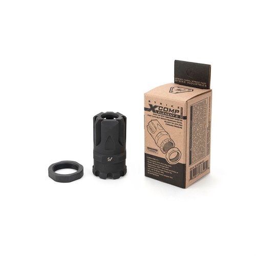 Le X-Comp Element C de Strike Industries est un frein de bouche pour CZ Scorpion EVO, réduisant le recul et compatible avec plusieurs calibres.