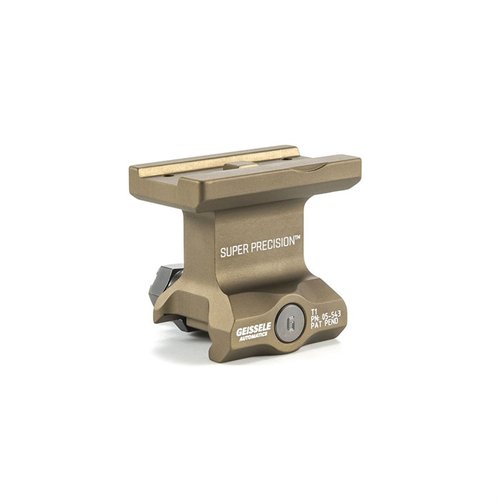 Le montage Super Precision T1 est usiné en aluminium 7075-T6, offrant une fixation robuste et précise pour ton Aimpoint T1, avec 1,400 lbs de force de serrage.