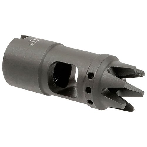 Le AK12 Muzzle Brake de Midwest Industries réduit le recul, est fabriqué en acier outil avec finition phosphate et est 100% made in U.S.A. Garantie à vie MI!