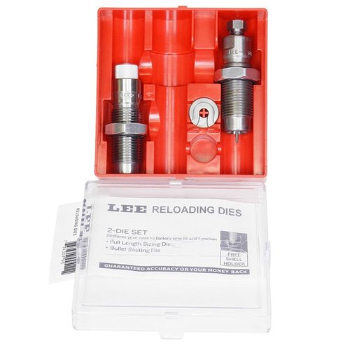 Le set de 2 dies Pacesetter de Lee Precision comprend un Full Length Sizing Die et un Bullet Seating Die, parfait pour charger tes munitions avec précision.