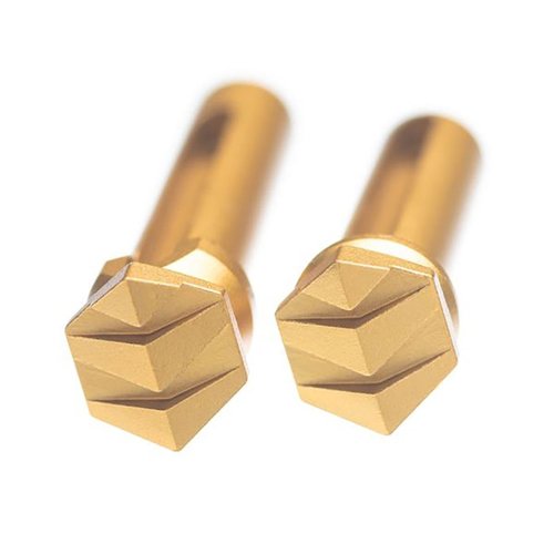 Les pins de démontage améliorés AR-15 de Tyrant CNC en aluminium 7075 sont légers, robustes et s'installent sans outils grâce à leur radius chanfreiné.