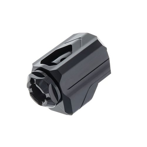 Le compensateur Uni-Comp de Tyrant CNC réduit le recul et la montée du canon, s'installe facilement sur n'importe quel canon 9mm ½-28 sans modifications.
