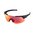 DEFIANT EYEWEAR monture noire, verres gris polarisés à miroir rouge