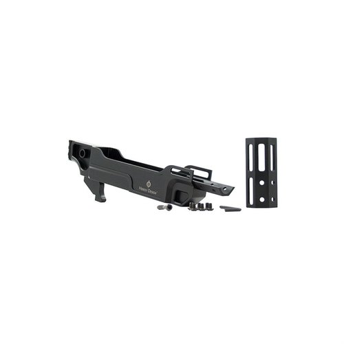 Améliore ton arme avec le châssis Vendetta™ en aluminium léger, rail M-LOK® pour accessoires, et compatible avec les poignées AR standard.