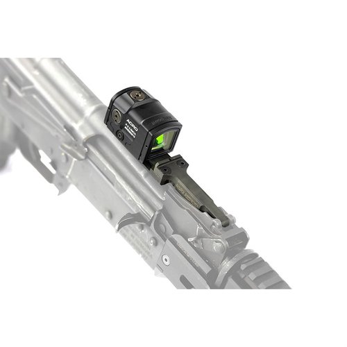 Le RSR2 Mount pour Aimpoint Acro est léger, en acier, et se monte directement sur l'AK-47, offrant une option de visée basse pour une précision optimale.