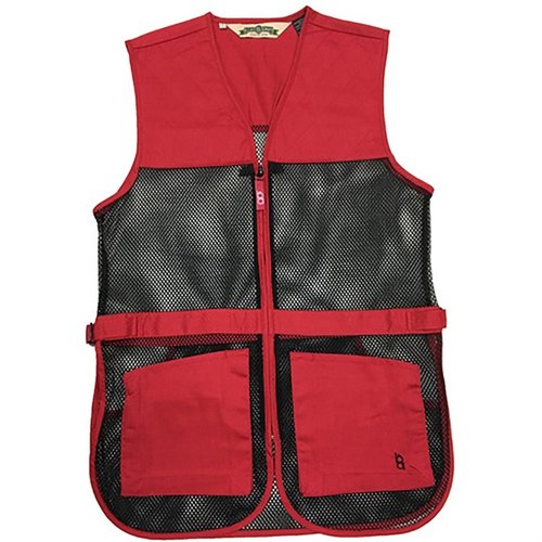 Le gilet de tir FULL MESH DUAL PAD de BOB ALLEN est léger, ventilé, avec des poches pratiques et des coussins pour tireurs gauchers ou droitiers.