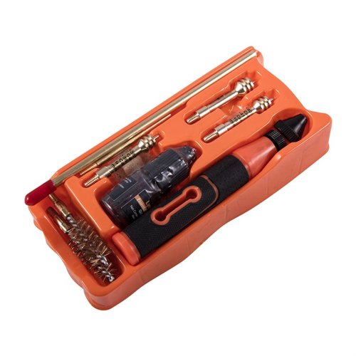 Le kit de nettoyage Lyman est parfait pour garder tes pistolets propres, avec des accessoires adaptés aux calibres .380, 9mm, .40 et .45, le tout dans un étui pratique.