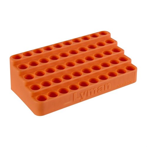 Les Lyman Bleacher Loading Blocks facilitent la récupération des douilles grâce à leur design incliné, pouvant contenir 50 douilles de .308 Win en polymère résistant.