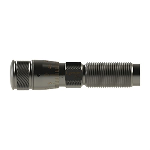 Le die Micrometer Taper Crimp de Lyman te permet d'ajuster précisément le crimp de tes cartouches en inox résistant à la corrosion, pour un usage durable.