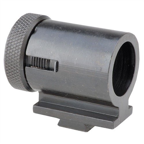 Le RIFLE TARGET 20 MJT en acier noir offre une visée précise grâce à son design globe et ses inserts interchangeables. Parfait pour tes sessions de tir!