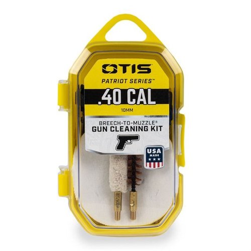 Le kit PATRIOT d'Otis te fournit tout le nécessaire pour un nettoyage efficace de ton arme, avec des brosses, des câbles Memory-Flex® et un étui réutilisable.