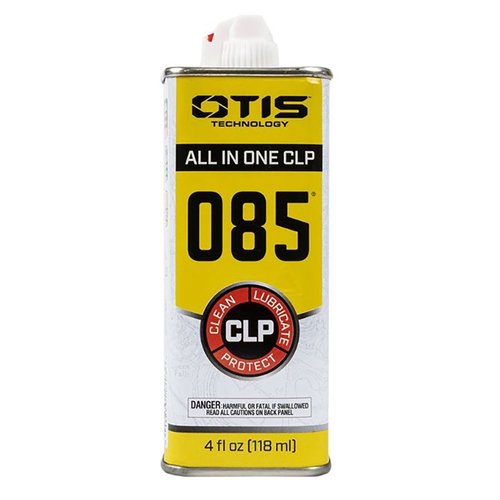 O85 CLP nettoie, lubrifie et protège tes armes en un seul produit, éliminant les résidus et empêchant la rouille grâce à une fine pellicule protectrice.
