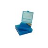 Les FLIP TOP PISTOL AMMO BOXES sont idéales pour stocker tes recharges, avec une surface résistante et empilable, et une garantie de 25 ans sur le verrou Snap-Lok.
