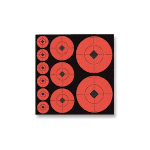 Ces cibles auto-adhésives fluorescentes orange avec un centre noir et des lignes réticule sont idéales pour un réglage précis de ton arme grâce à leur haute visibilité.