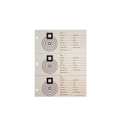 Le Sinclair Load Development Target te permet de suivre tes performances avec 3 cibles de 100 yards, des infos de charge et un format pratique à archiver.