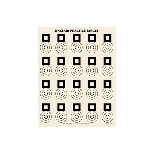 Le pack de 25 cibles de benchrest Sinclair est parfait pour des entraînements efficaces à 100 yards, avec 20 cibles officielles et un carré noir pour la précision.