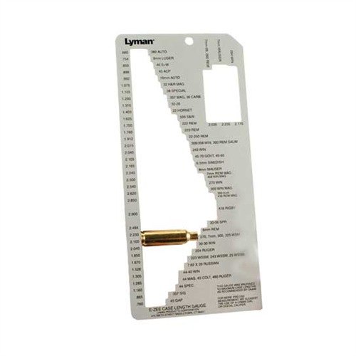 Mesure facilement la longueur des douilles de plus de 70 calibres populaires avec le E-ZEE Case Gage II de Lyman, précis et robuste pour un tri rapide.
