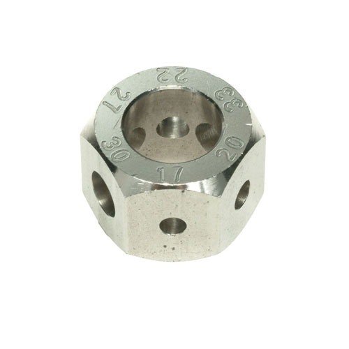 Les comparateurs de balles hexagonaux Sinclair te permettent de mesurer précisément la longueur des balles et d'ajuster la profondeur de siège avec précision.