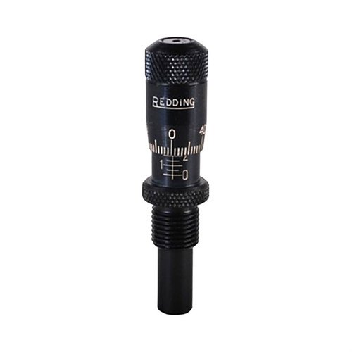 Le micromètre de siège de balle Redding te permet de remplacer facilement le plug d'origine, compatible avec la plupart des dies Redding pour une précision optimale.