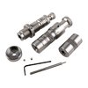 Le kit de dies L.E. Wilson en acier inoxydable offre un redimensionnement précis, un réglage de profondeur de siège et un gauge de longueur de cartouche pour des munitions cohérentes.