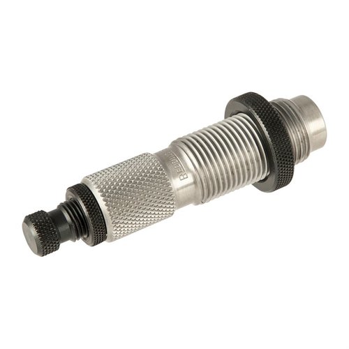 Le die de mise en place Redding 6.5 PRC inclut un guide de balle, un anneau de sertissage intégré et un plug de mise en place, fabriqué avec des matériaux de qualité.
