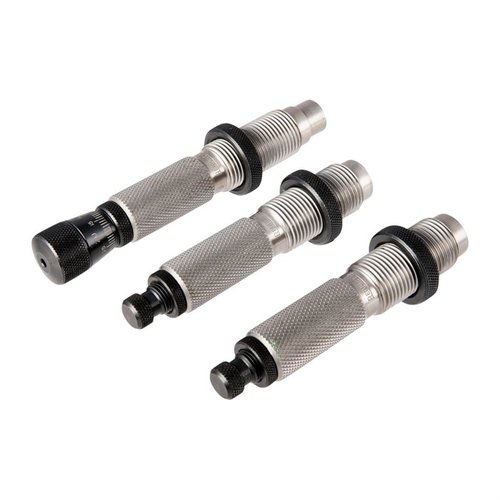 Les Master Hunter Deluxe Die Sets offrent un redimensionnement complet et une option de neck sizing pour un développement de charge optimal sur le terrain.