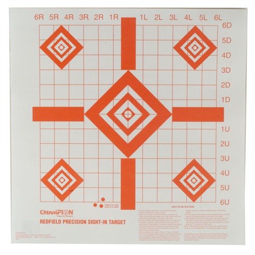 Les cibles REDFIELD SIGHT-IN rendent le réglage des lunettes de tir plus facile avec des lignes audacieuses à 90° et une grille de 1" pour un réglage précis.