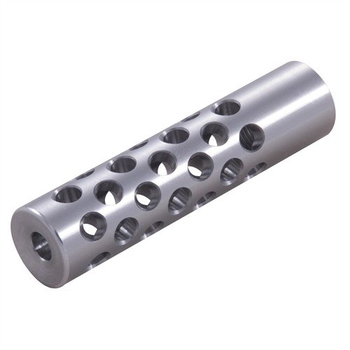 Le frein de bouche multi-port réduit le recul ressenti et la montée du canon, avec 42 ports pour un contrôle optimal. Nécessite un travail d'armurier.