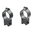 Anneaux de lunette 1 pouce, hauteur 0,60 pouce, queue d'aronde 11 mm, noir