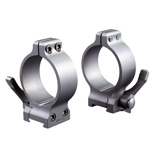 Les anneaux de lunette QUICK DETACH TALLEY en acier inoxydable permettent une installation rapide grâce à leurs leviers QD, adaptés aux tubes de 1".