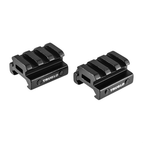 Le riser mount Picatinny ½" de TruGlo est facile à installer, en aluminium CNC, idéal pour les AR-15, offrant flexibilité et confort de tir.