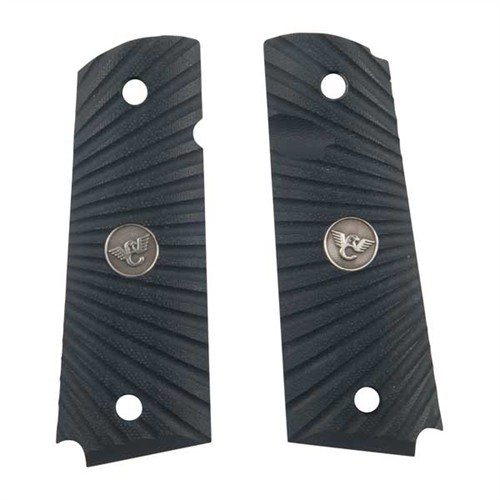 Les grips 1911 G10 de Wilson Combat, en G10 noir avec motif starburst, offrent robustesse, sécurité ambidextre et un design élégant pour ton pistolet 1911.