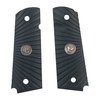 Les grips 1911 G10 de Wilson Combat, en G10 noir avec motif starburst, offrent robustesse, sécurité ambidextre et un design élégant pour ton pistolet 1911.