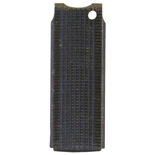 Le 1911 Mainspring Housing de Wilson Combat en acier blued offre une prise antidérapante grâce à son checkering profond, idéal pour un tir précis.